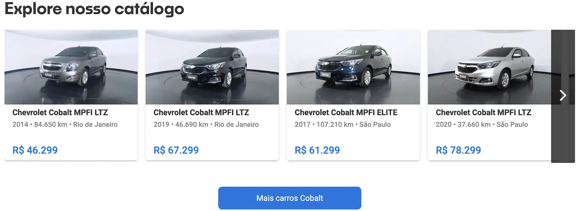 Carro Cobalt à venda