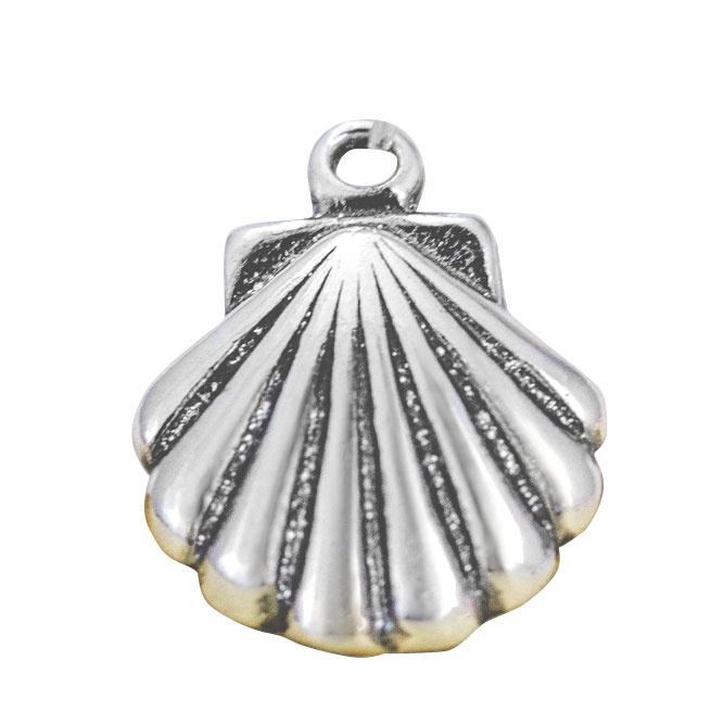 Sterling Silver shell charm that has been clipped