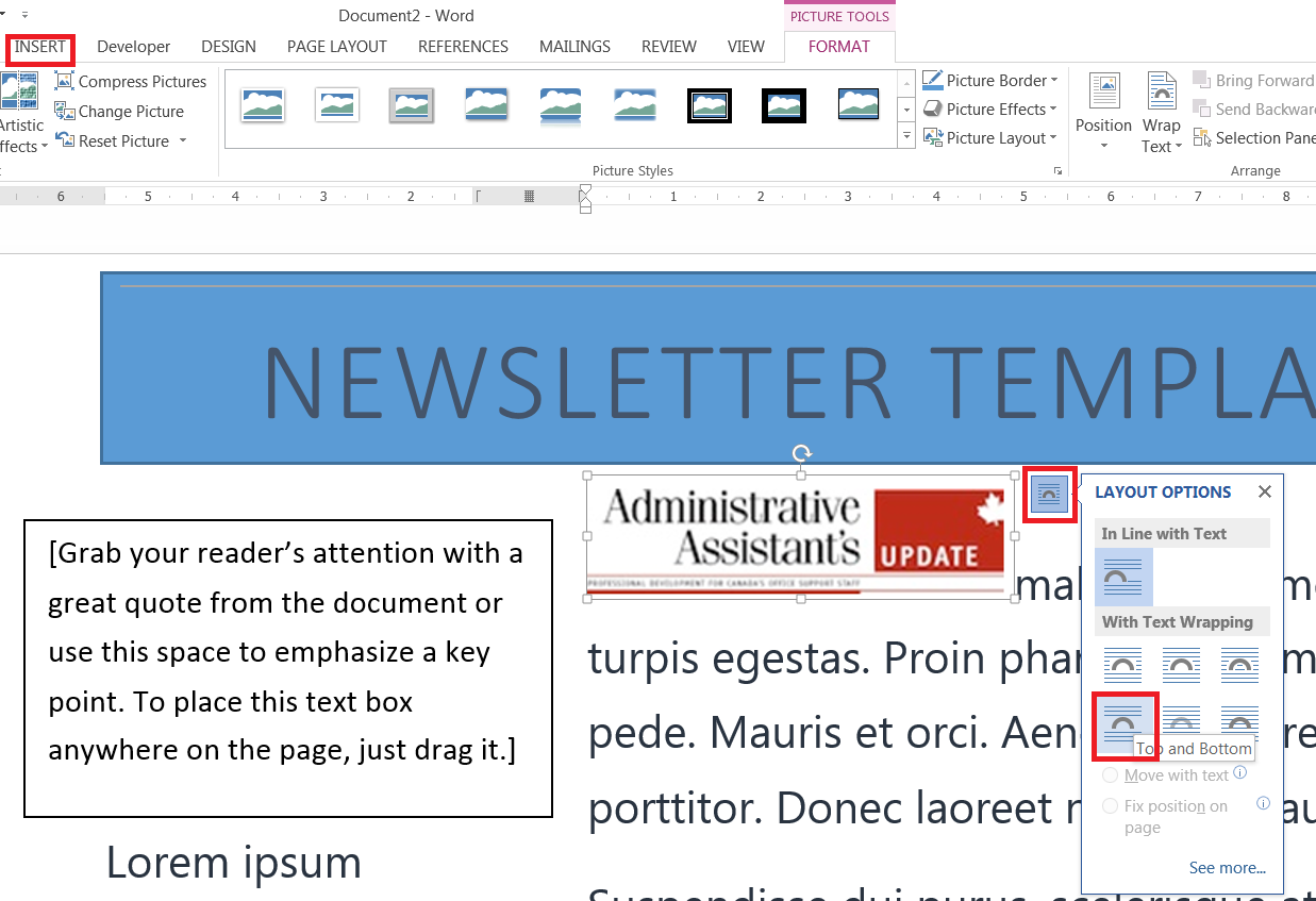 Create Newsletter Template Microsoft Word