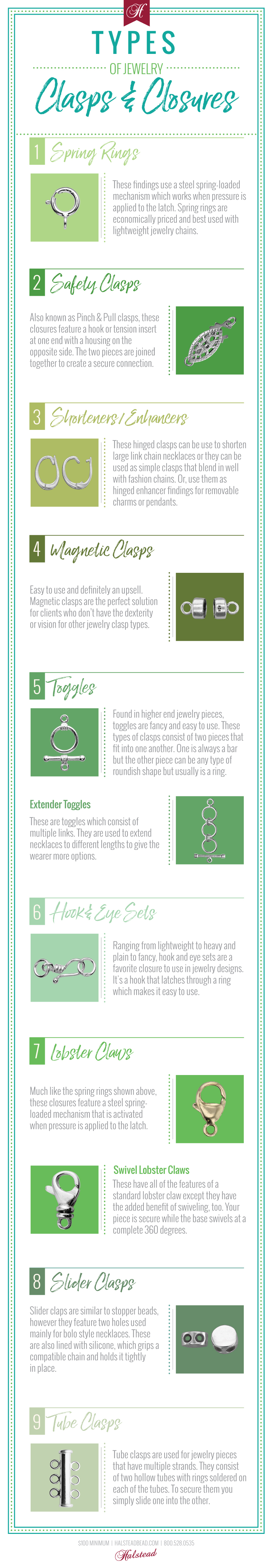Infograph: Types of Clasps & Closures