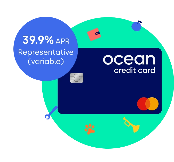 39.9% APR Representative (variable). Ocean Credit Card.