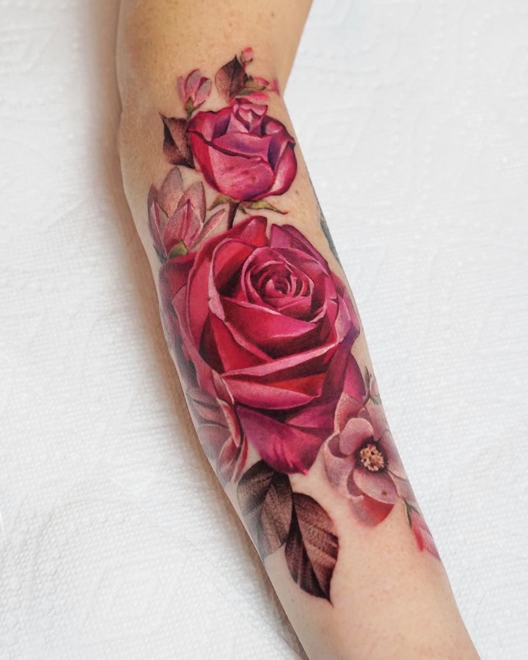 Red rose tattoo dark 50 Rose