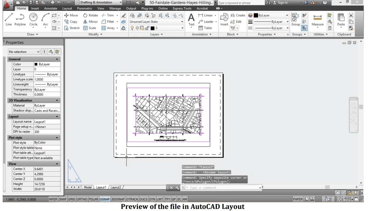 Model space and paper space - MapServe® 