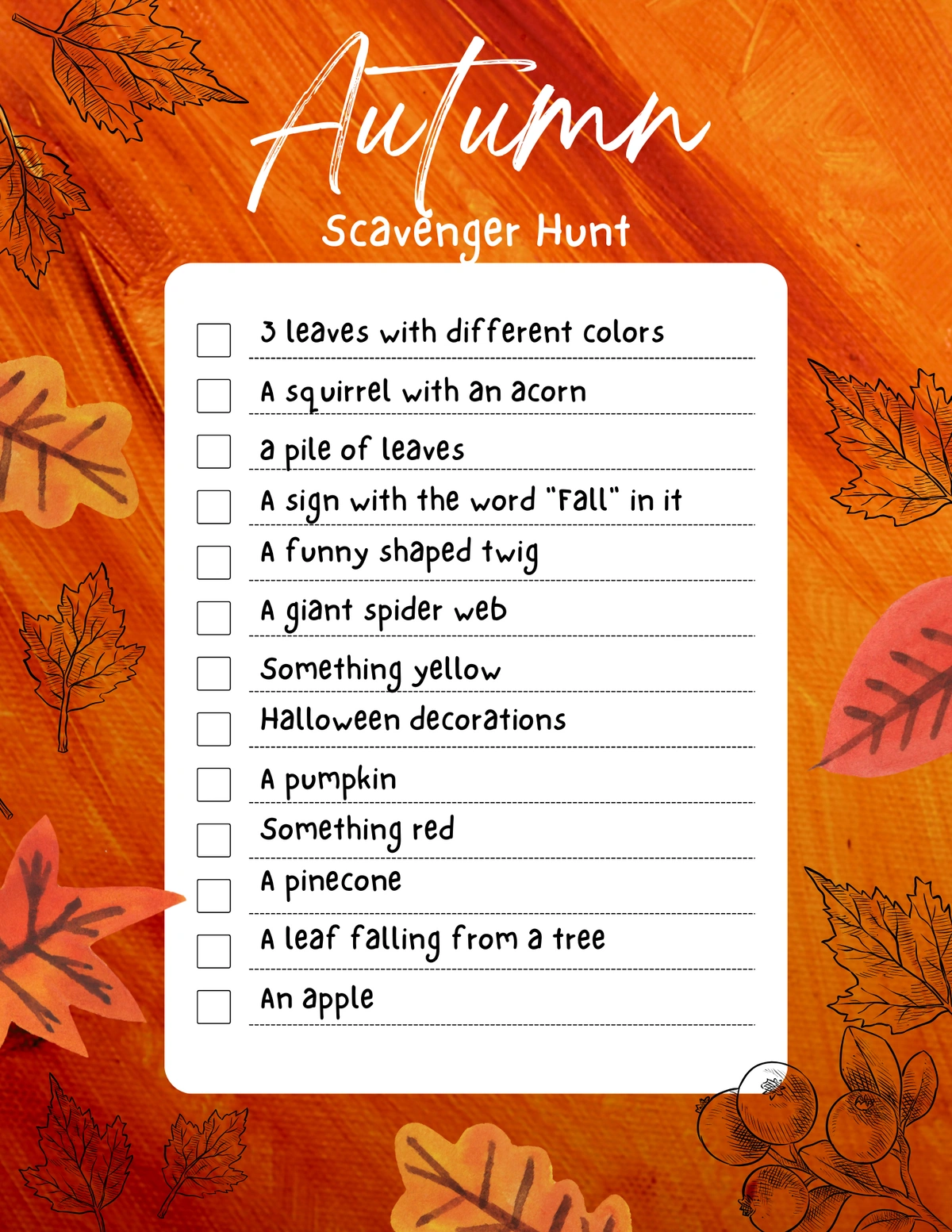 The Ultimate Fall Scavenger Hunt (Free Printable) Scavify