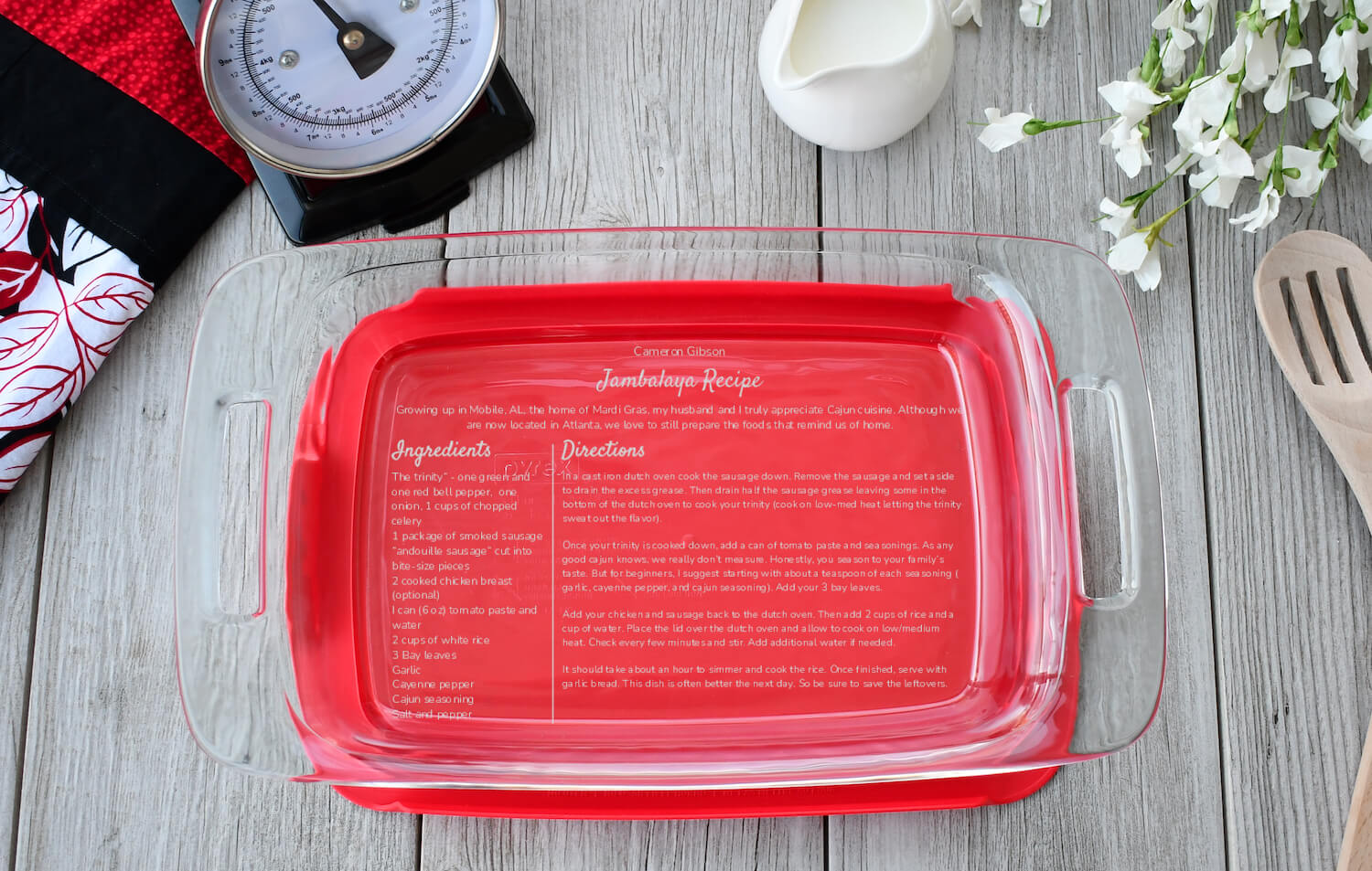 Personalized Monogrammed 9x13 Pyrex baking dish - Waverly Glass Works &  Engraving