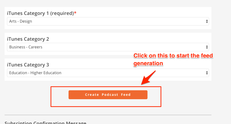 podcast feed generation