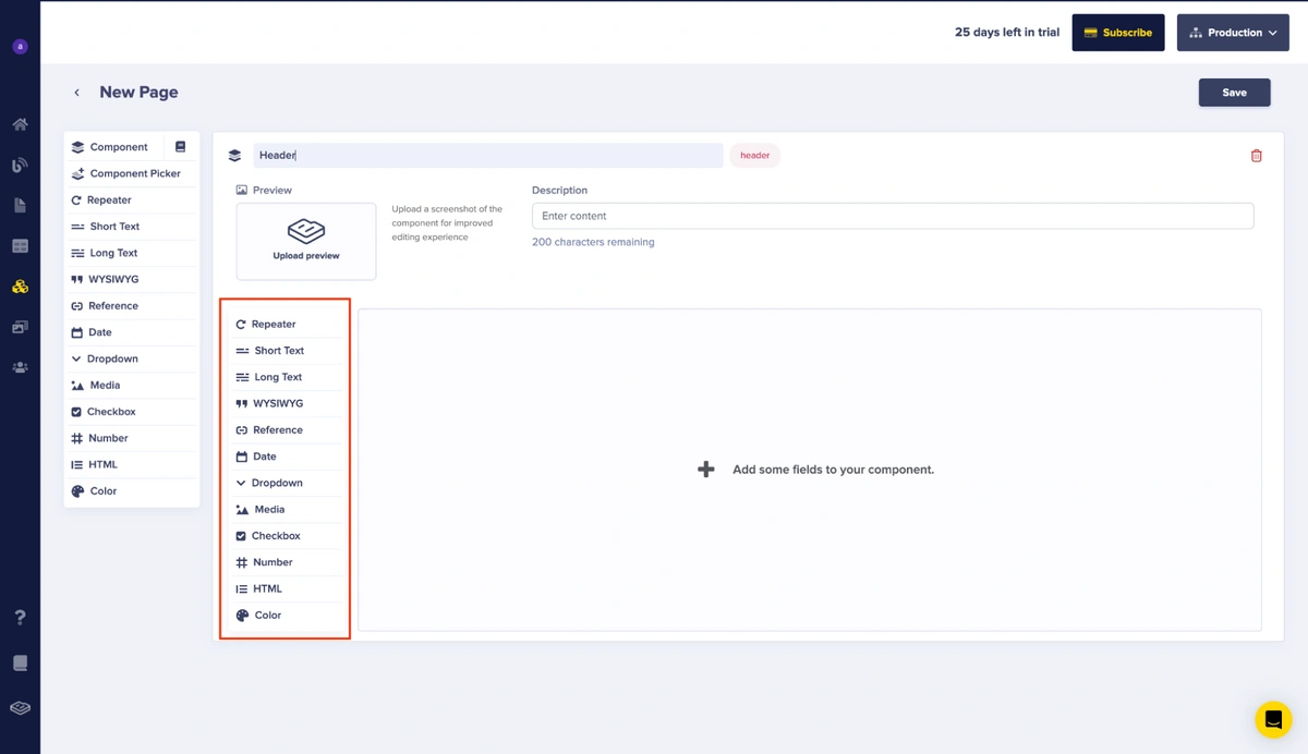 Create component interface