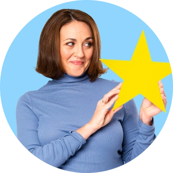 Person holding star