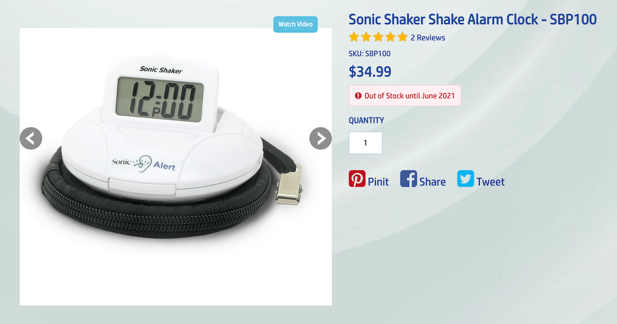 bed shaker alarm clock: Sonic Alert Sonic Shaker Alarm Clock