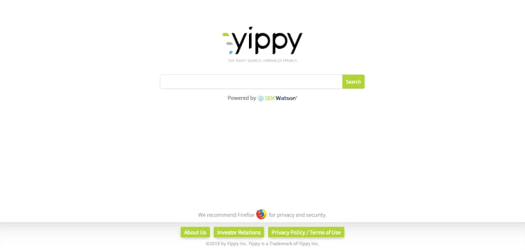 Yippy search aggregator