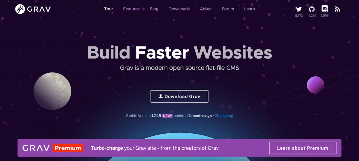 Grav homepage