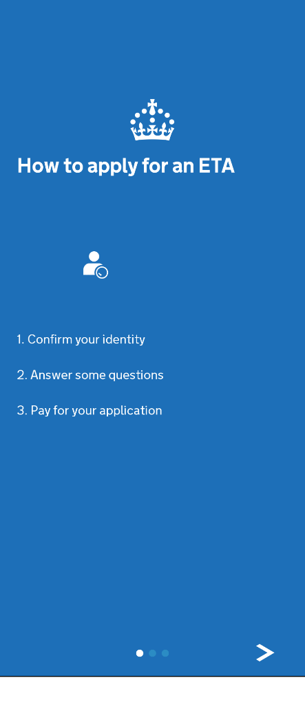  UK ETA 應用程式畫面