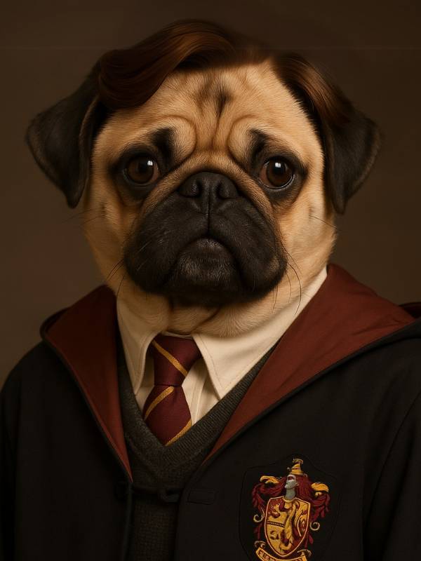 AI image of Neville Longbottom as a Pug