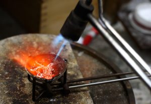 Melting metal for testing