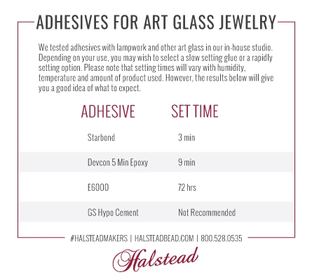 Infographic: Adhesives for Art Glass Jewelry