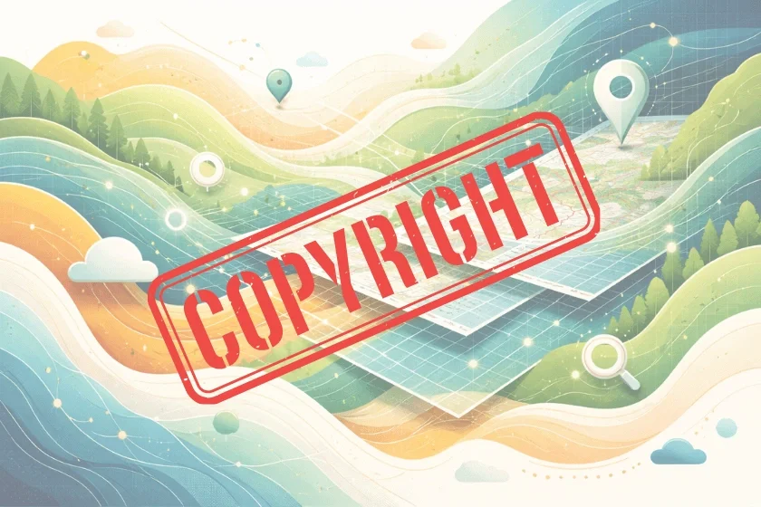 Copyright stamp on a map