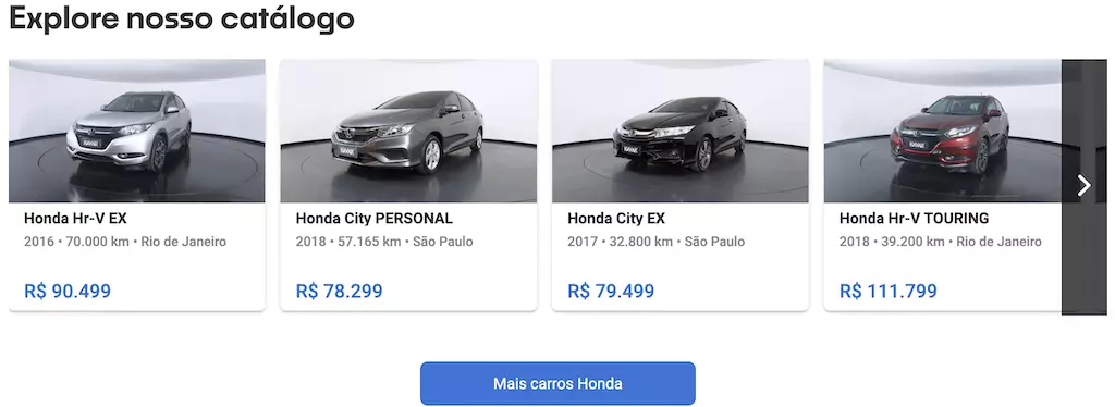 Carros Honda Preços