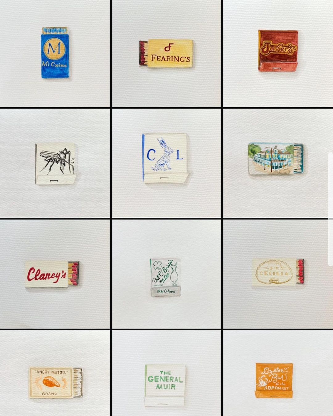 paintings of matchbooks