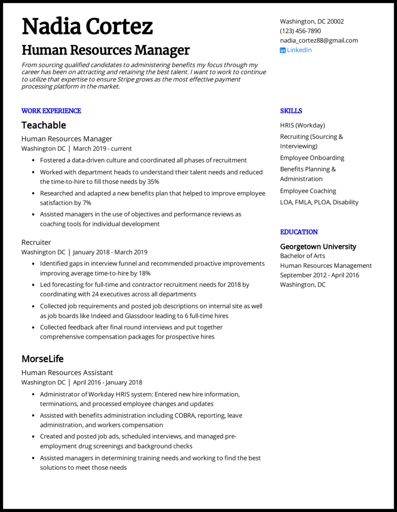 Cv For Hrm : Amazing Human Resources Resume Examples ...