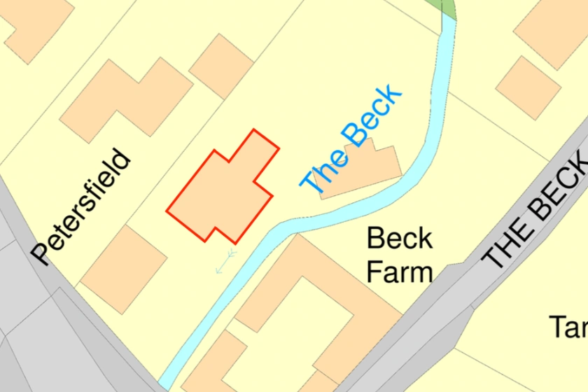 Example of a site plan with a red outline