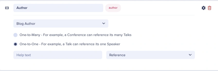 Page schema Author reference field