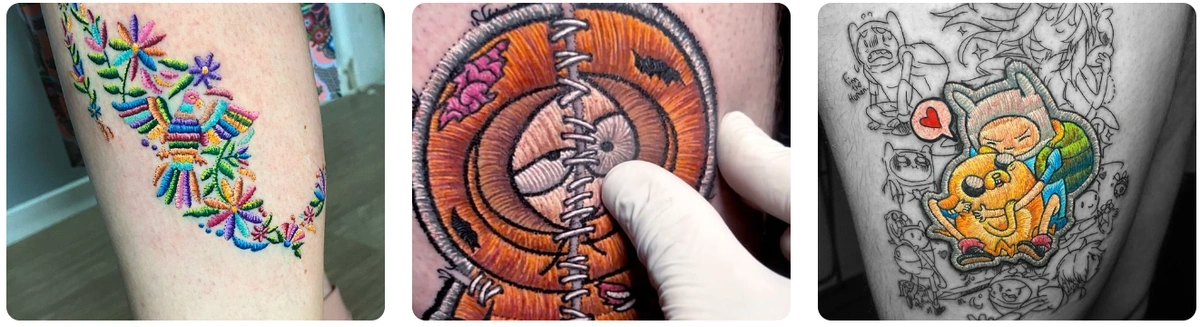 three tattoo examples by tattoo artist duda lozano