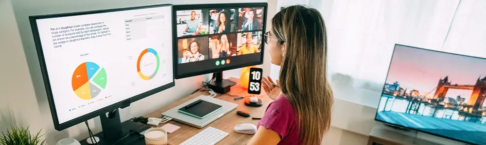 woman working from home