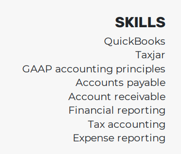 Accountant resume skills