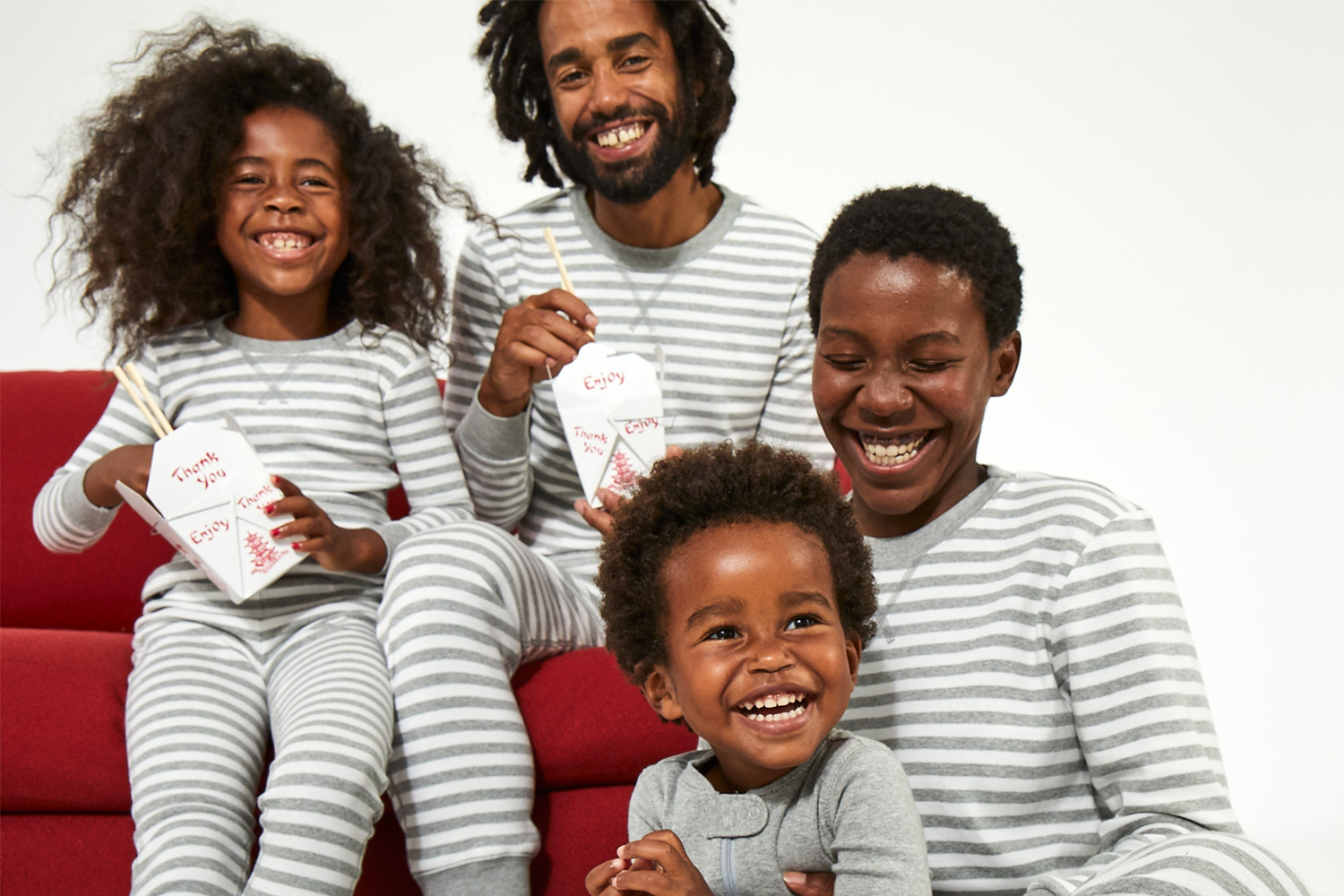 Primary heather gray matching family PJs