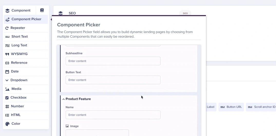 Add the Component Picker to the page schema