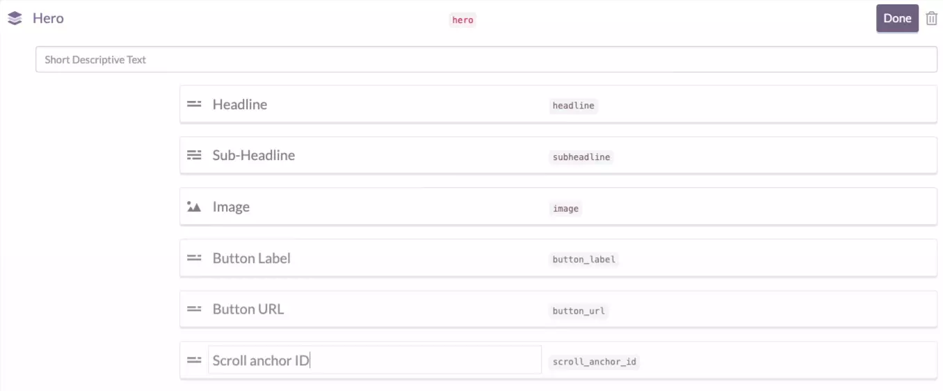 Hero image schema