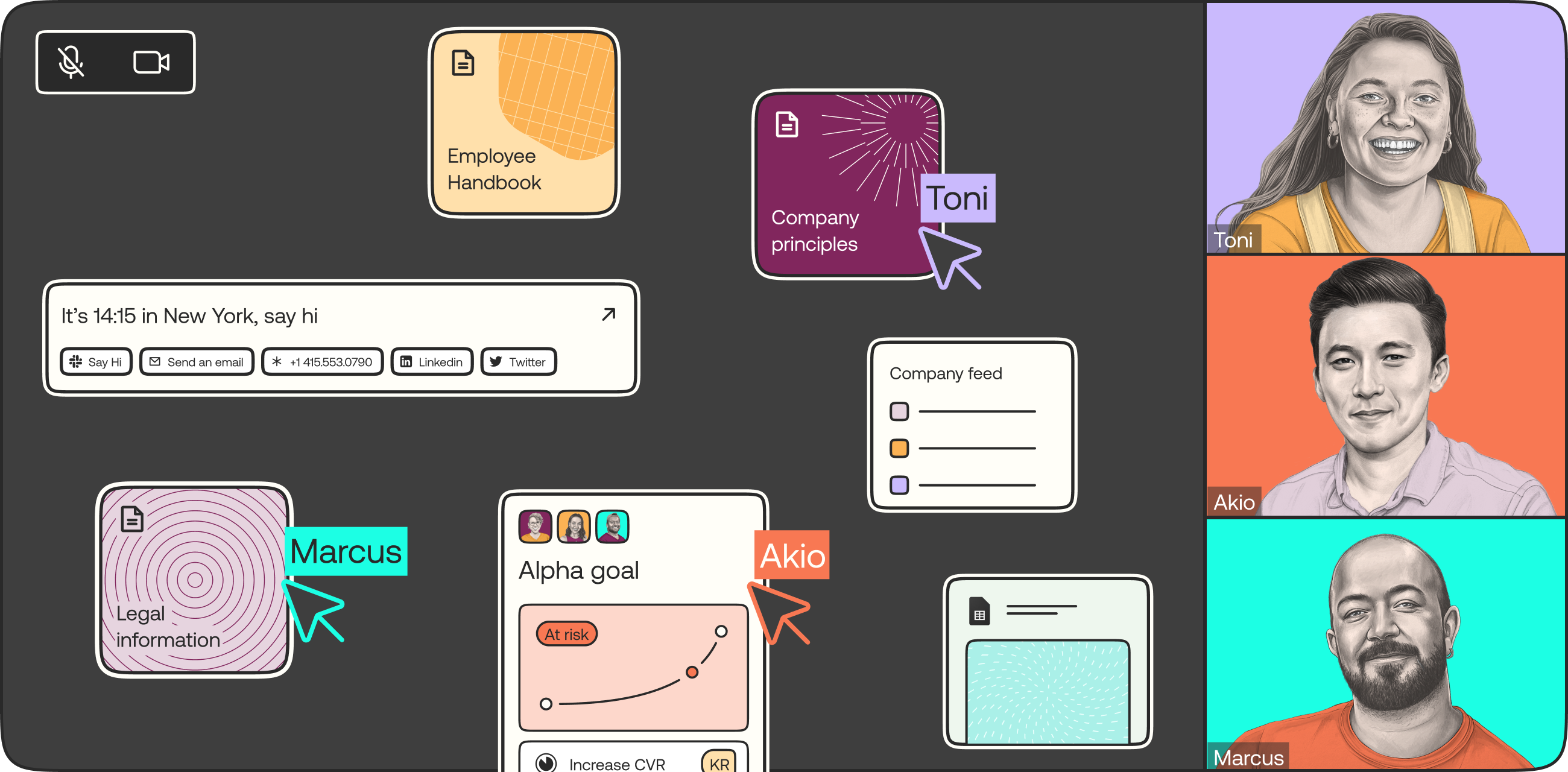 Qatalog work hub elements