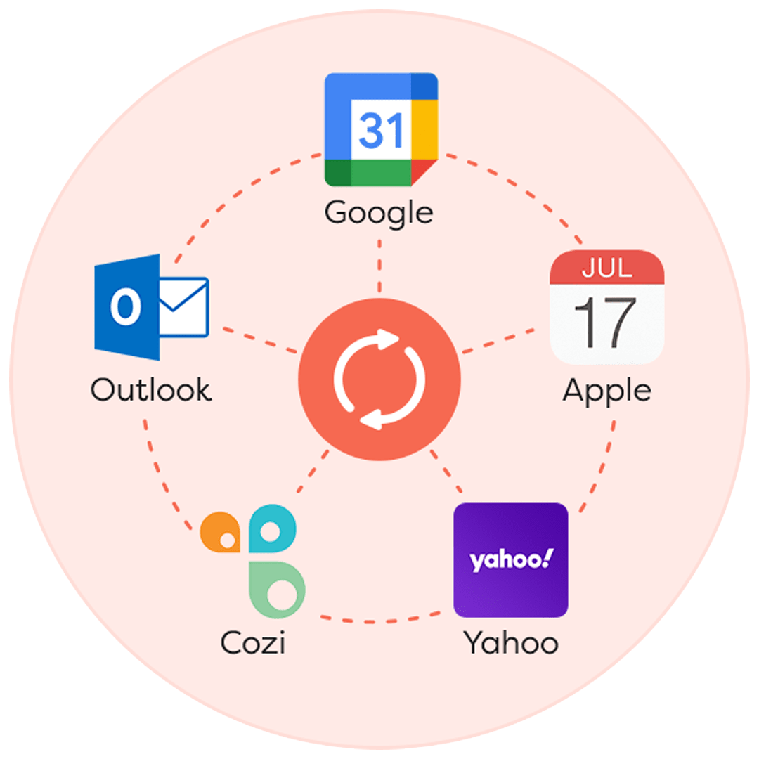 Sync Google, Apple, Yahoo, Cozi, and Outlook calendars