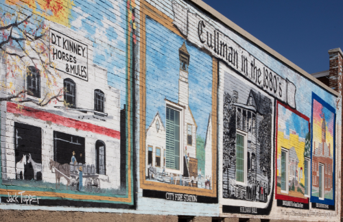 Cullman in the 1880s mural by Jack Tupper in Cullman, Alabama