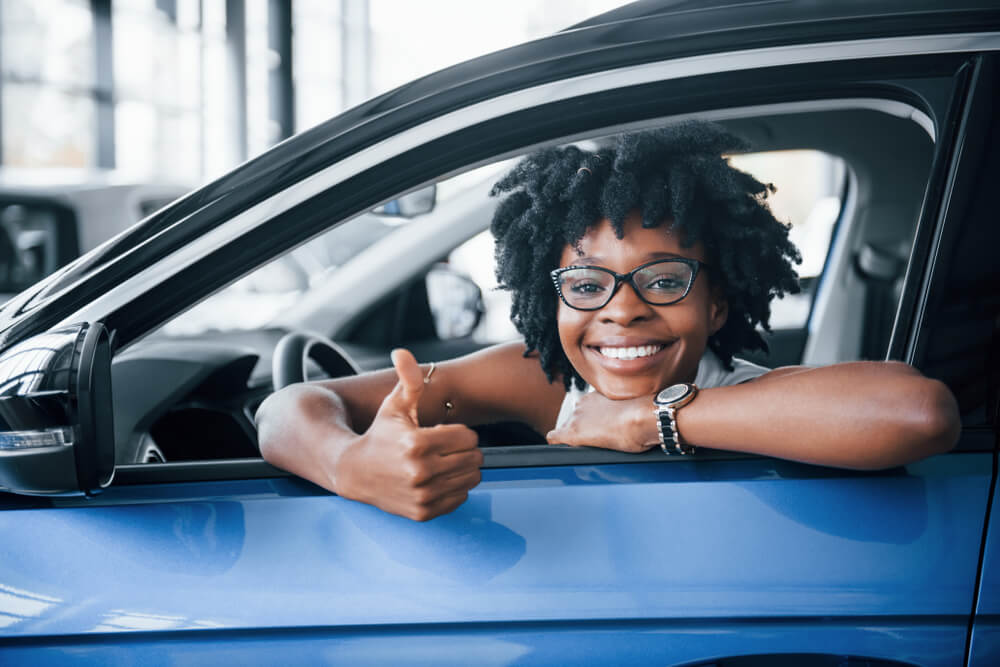 woman happy about car title loans in boise idaho