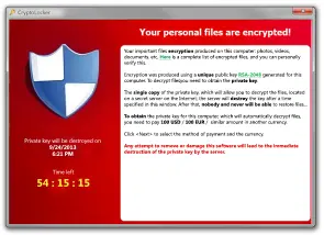 Your personal files are encrypted text with some other text and a shield with countdown