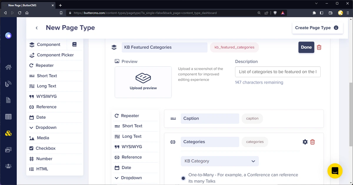 KB Featured Categories component configuration