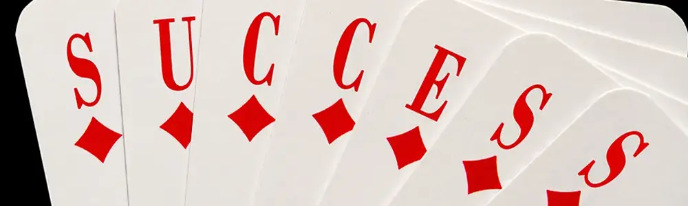 playing cards spelling success