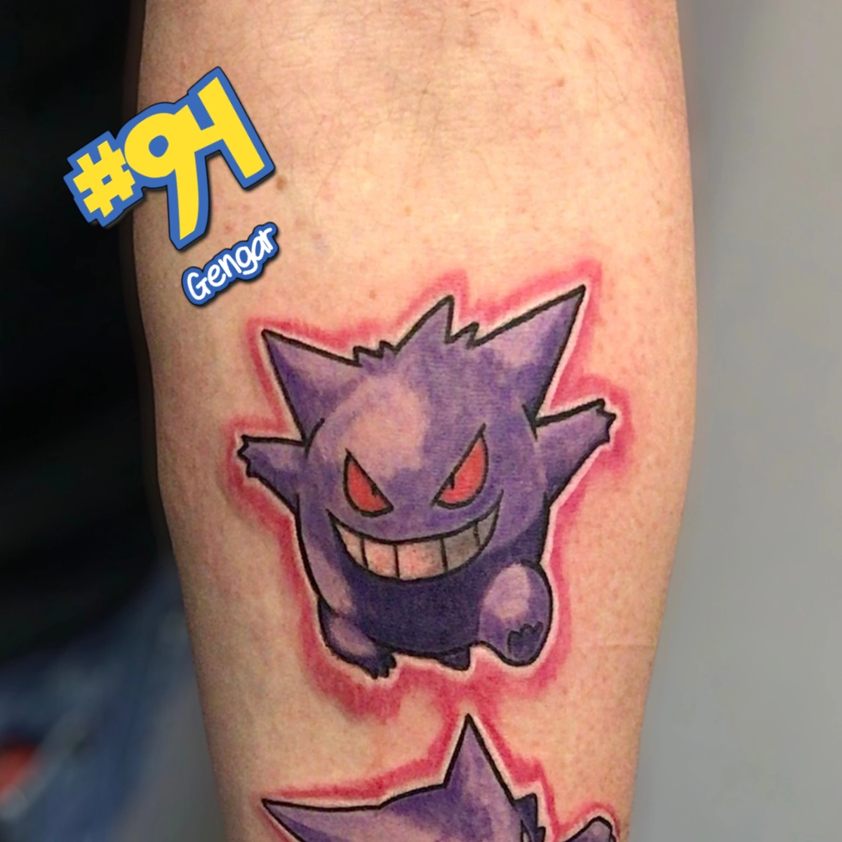 gengar  pokemon tattoo by matthew fragner
