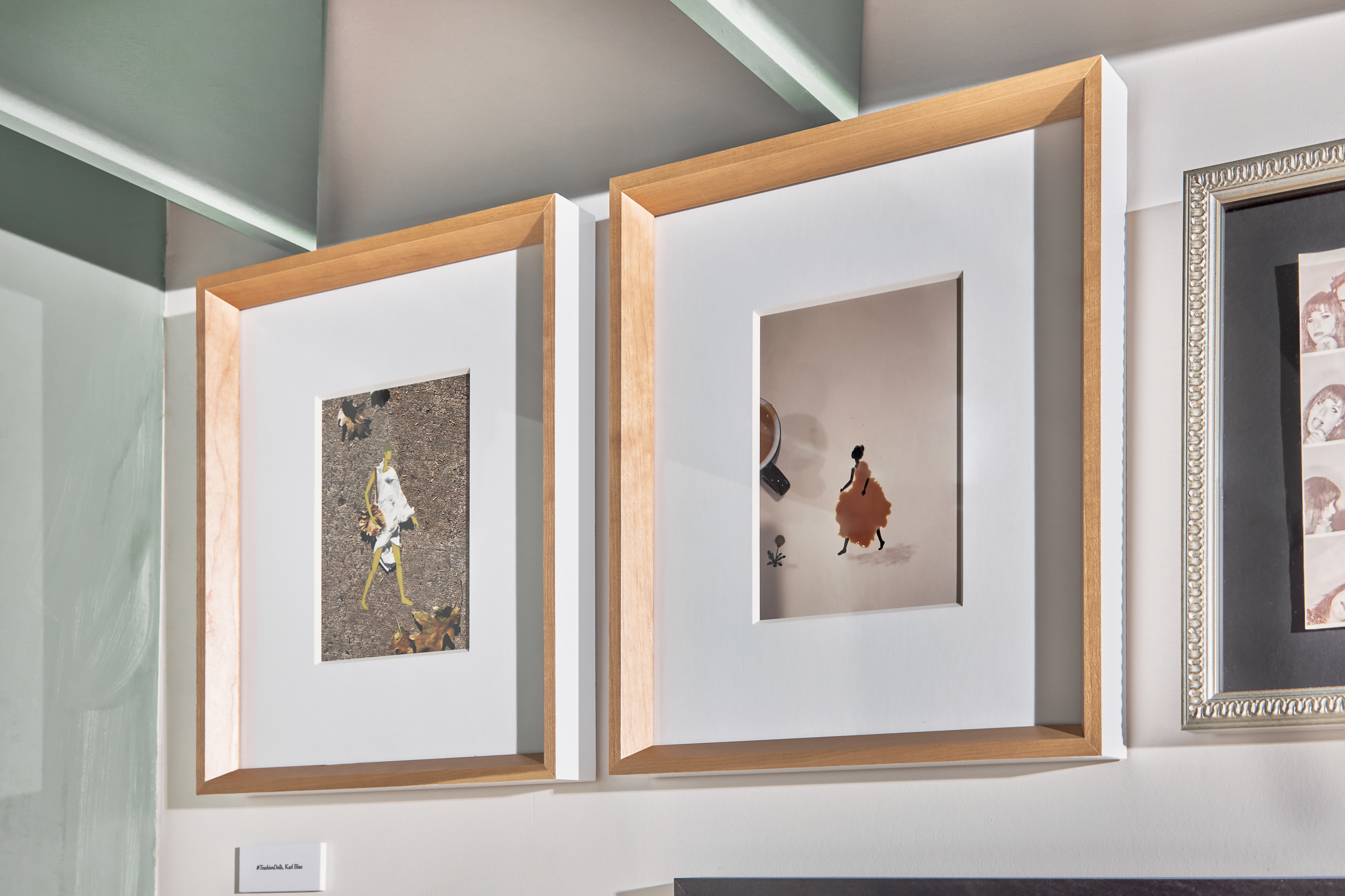 framed photos of trash as art