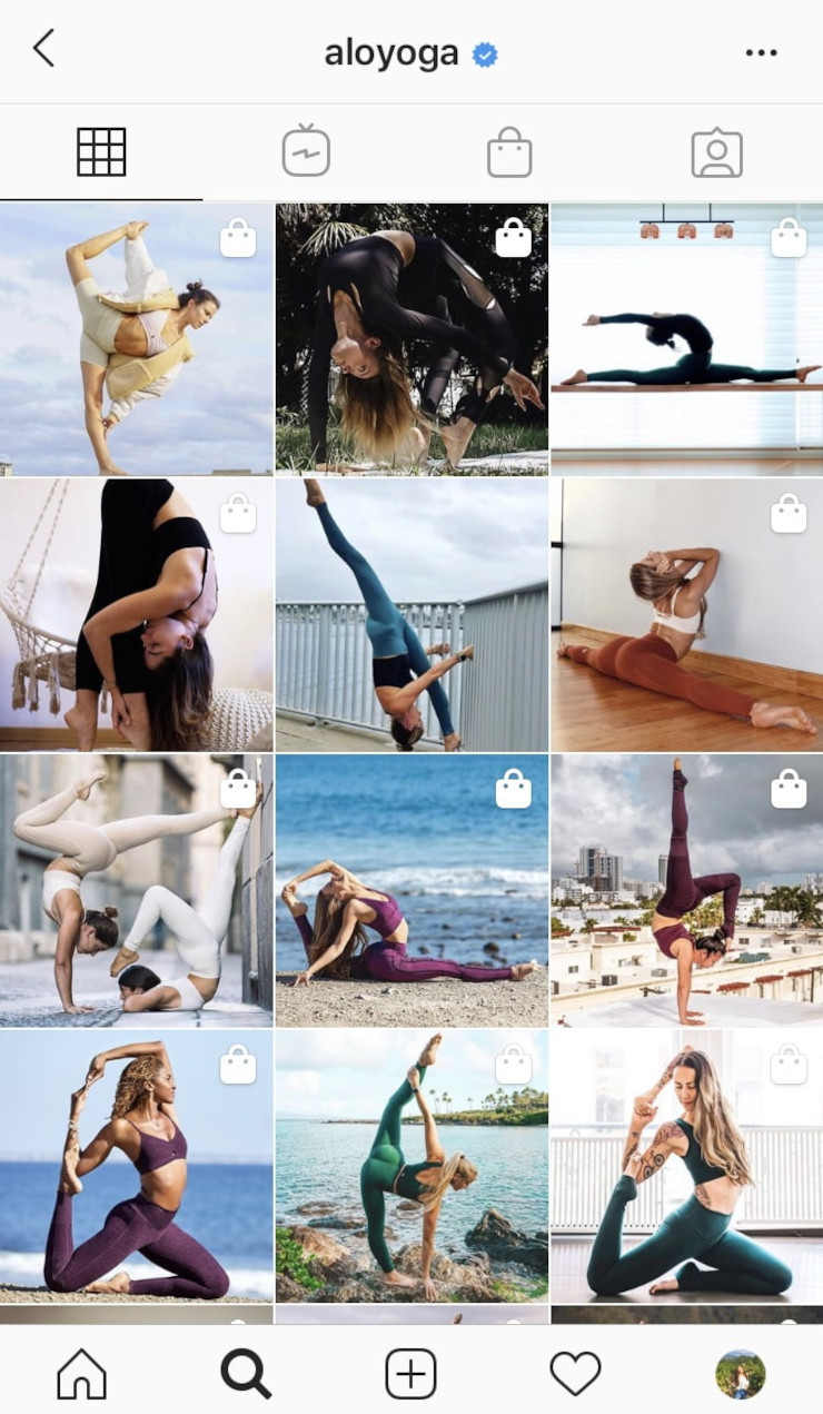 Alo Yoga User-Generated Content Instagram example