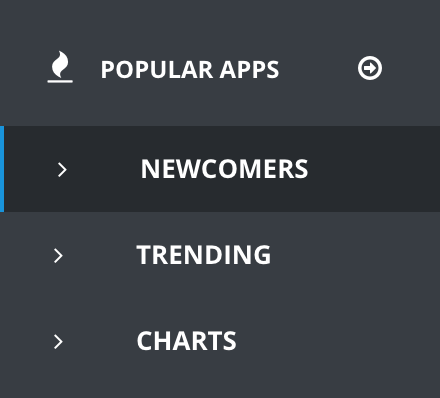 Popular Apps Menu