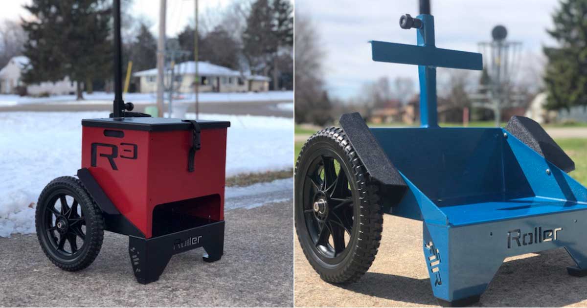 two different Ridge Roller disc golf carts