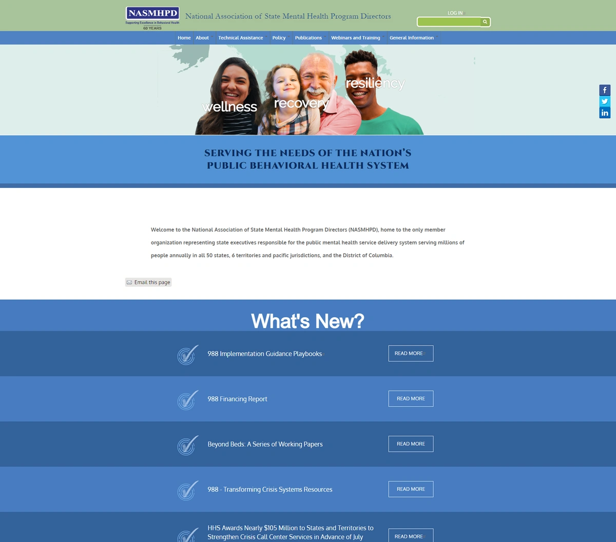 NASMHPD.org Website screenshot