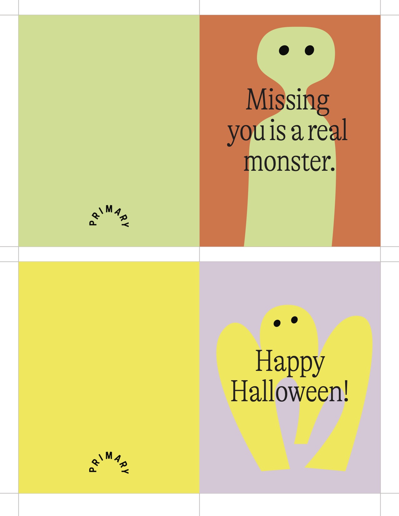 Free &amp; Printable Greeting Cards for Halloween | A Blog by Primary