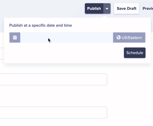 Scheduling a post to go live with a calendar picker