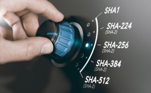 hand turning knob to SHA-256