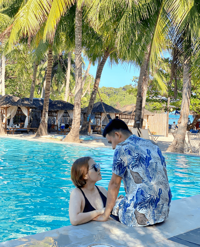 AJ and Gwe in Masamirey Cove pool, Pangasinan