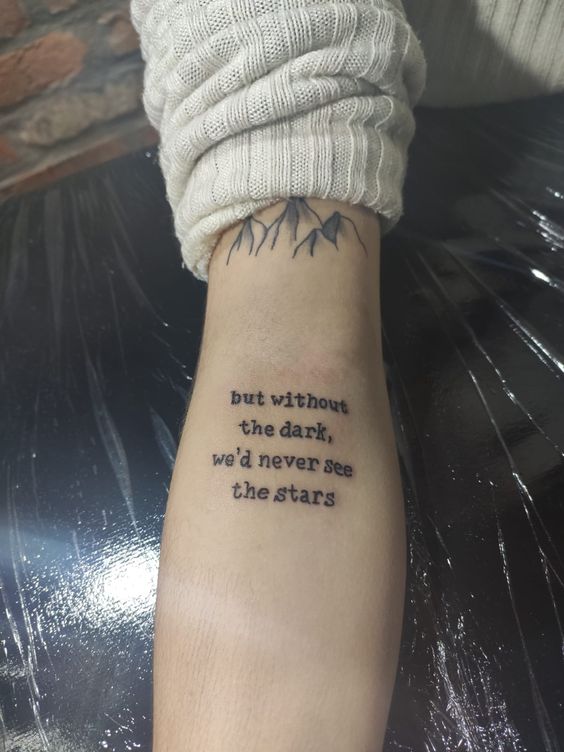 quote tattoo on arm
