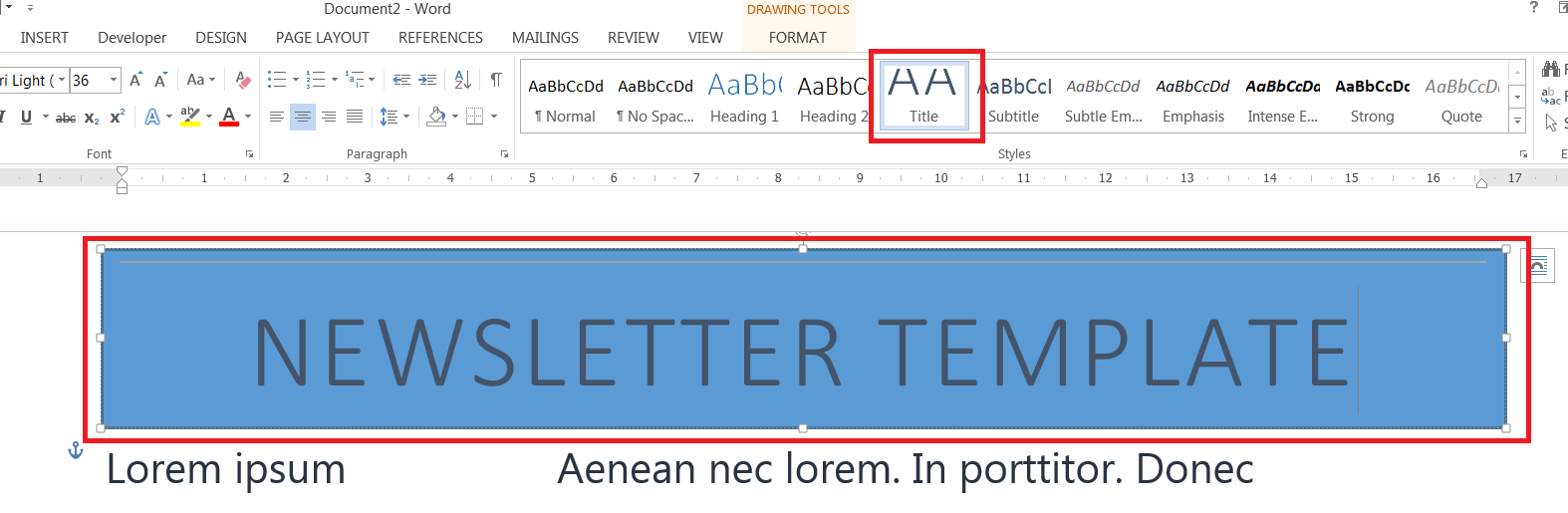 How To Create Newsletter Templates In Word Learning Tree